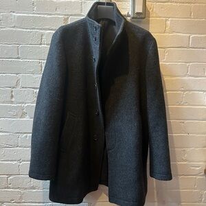 Muji Charcoal Pea Coat for Men